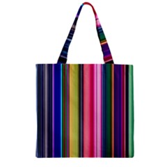 Pastel Colors Striped Pattern Zipper Grocery Tote Bag by Pakjumat