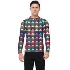 Diamond Geometric Square Design Pattern Men s Long Sleeve Rash Guard by Pakjumat