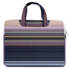 Horizontal Line Strokes Color Lines Macbook Pro 13  Double Pocket Laptop Bag by Pakjumat