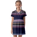 Horizontal Line Strokes Color Lines Kids  Asymmetric Collar Dress View1