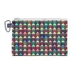 Diamond Geometric Square Design Pattern Canvas Cosmetic Bag (large) by Pakjumat