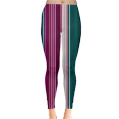 Vertical Line Color Lines Texture Everyday Leggings  by Pakjumat