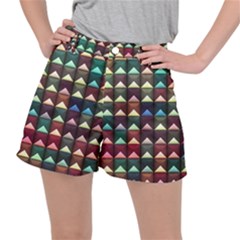 Diamond Geometric Square Design Pattern Women s Ripstop Shorts by Pakjumat