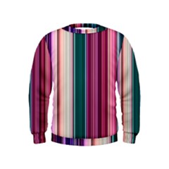 Vertical Line Color Lines Texture Kids  Sweatshirt by Pakjumat