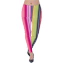 Pastel Colors Striped Pattern Velvet Leggings View1