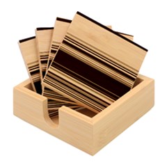 Horizontal Line Strokes Color Lines Bamboo Coaster Set by Pakjumat