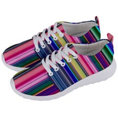 Pastel Colors Striped Pattern Men s Lightweight Sports Shoes by Pakjumat