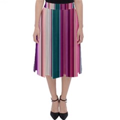 Vertical Line Color Lines Texture Classic Midi Skirt by Pakjumat