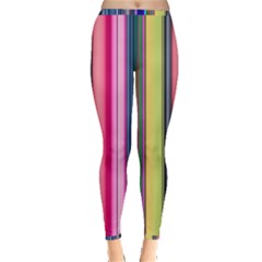 Pastel Colors Striped Pattern Inside Out Leggings by Pakjumat