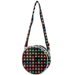 Diamond Geometric Square Design Pattern Crossbody Circle Bag by Pakjumat