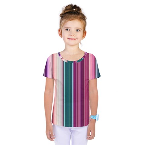 Vertical Line Color Lines Texture Kids  One Piece T-shirt by Pakjumat