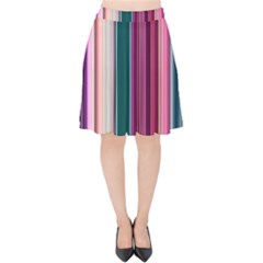 Vertical Line Color Lines Texture Velvet High Waist Skirt by Pakjumat