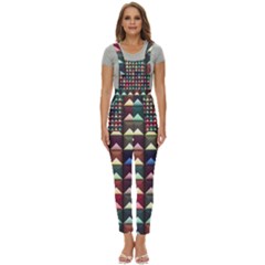 Diamond Geometric Square Design Pattern Women s Pinafore Overalls Jumpsuit by Pakjumat