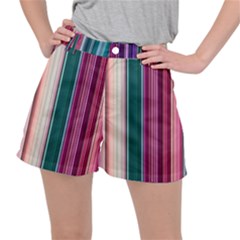 Vertical Line Color Lines Texture Women s Ripstop Shorts by Pakjumat