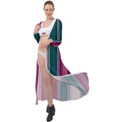 Vertical Line Color Lines Texture Maxi Chiffon Beach Wrap by Pakjumat