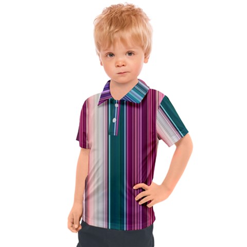 Vertical Line Color Lines Texture Kids  Polo T-shirt by Pakjumat