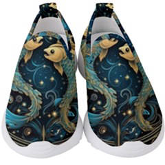 Fish Star Sign Kids  Slip On Sneakers by Pakjumat