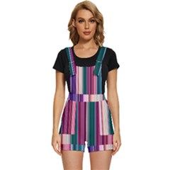 Vertical Line Color Lines Texture Short Overalls by Pakjumat