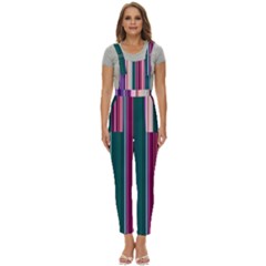 Vertical Line Color Lines Texture Women s Pinafore Overalls Jumpsuit by Pakjumat