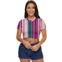 Vertical Line Color Lines Texture Side Button Cropped T-Shirt View1