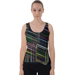 False Prismatic Black Background Velvet Tank Top by Pakjumat