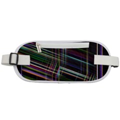 False Prismatic Black Background Rounded Waist Pouch by Pakjumat