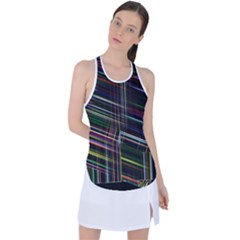 False Prismatic Black Background Racer Back Mesh Tank Top by Pakjumat