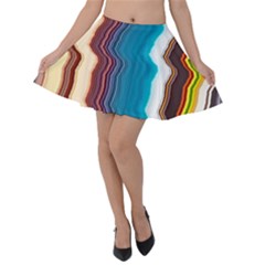 Line Vertical Lines Color Lines Velvet Skater Skirt by Pakjumat