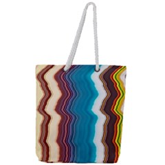 Line Vertical Lines Color Lines Full Print Rope Handle Tote (large) by Pakjumat