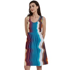 Line Vertical Lines Color Lines Classic Skater Dress by Pakjumat