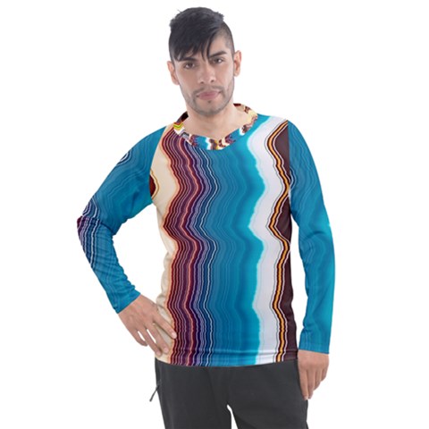 Line Vertical Lines Color Lines Men s Pique Long Sleeve T-shirt by Pakjumat