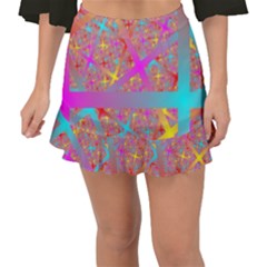 Geometric Abstract Colorful Fishtail Mini Chiffon Skirt by Pakjumat