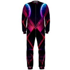 Synthwave City Retrowave Wave OnePiece Jumpsuit (Men)