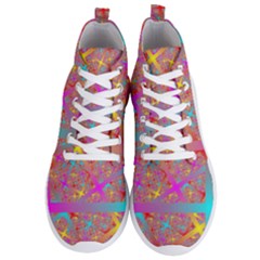 Geometric Abstract Colorful Men s Lightweight High Top Sneakers by Pakjumat