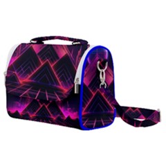 Synthwave City Retrowave Wave Satchel Shoulder Bag by Pakjumat