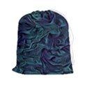 Abstract Blue Wave Texture Patten Drawstring Pouch (2XL) View1