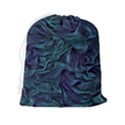 Abstract Blue Wave Texture Patten Drawstring Pouch (2XL) View2