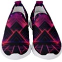 Synthwave City Retrowave Wave Kids  Slip On Sneakers View1