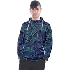 Abstract Blue Wave Texture Patten Men s Pullover Hoodie by Pakjumat