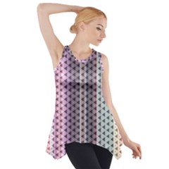 Triangle Stripes Texture Pattern Side Drop Tank Tunic by Pakjumat