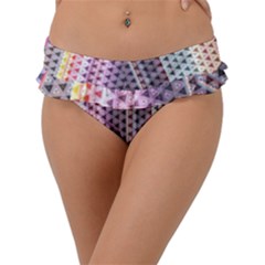 Triangle Stripes Texture Pattern Frill Bikini Bottoms