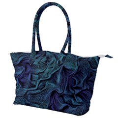 Abstract Blue Wave Texture Patten Canvas Shoulder Bag by Pakjumat