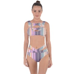 Triangle Stripes Texture Pattern Bandaged Up Bikini Set  by Pakjumat