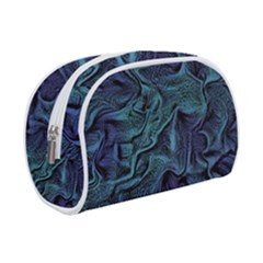 Abstract Blue Wave Texture Patten Make Up Case (small) by Pakjumat