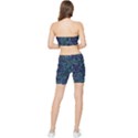 Abstract Blue Wave Texture Patten Stretch Shorts and Tube Top Set View2