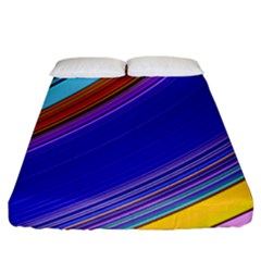 Color Lines Slanting Green Blue Fitted Sheet (king Size) by Pakjumat