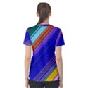 Color Lines Slanting Green Blue Women s Cotton T-Shirt View2