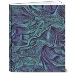 Abstract Blue Wave Texture Patten 8  X 10  Hardcover Notebook by Pakjumat