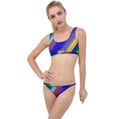 Color Lines Slanting Green Blue The Little Details Bikini Set by Pakjumat