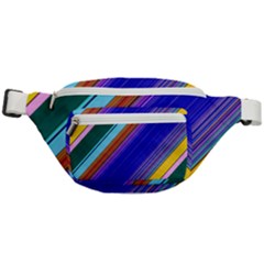 Color Lines Slanting Green Blue Fanny Pack by Pakjumat